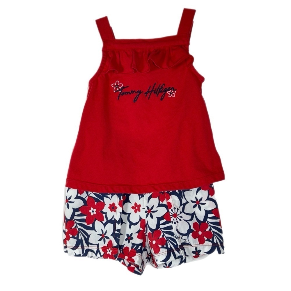 Tommy Hilfiger Red White & Blue Floral Tank Top and Shorts Set